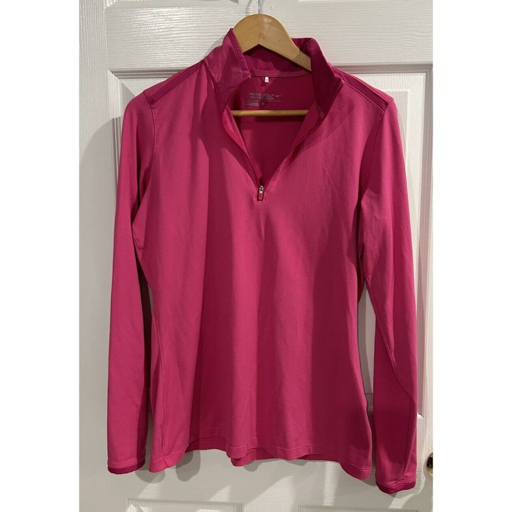 NIKE GOLF WOMENS Large Therma-fit 3/4 Zip MOCK NECK LONG SLEEVE PULLOVER